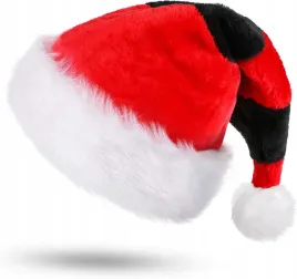 czapka-swietego-mikolaja-w-czarno-czerwone-paski-pluszowa