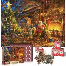 kalendarz-adwentowy-puzzle-swiateczne-mikolaj-przy-kominku-1008-elementow