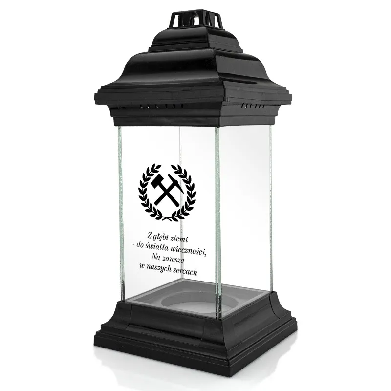 Znicz dla Górnika z Nadrukiem Dedykacji Grafiki Kapliczka na Grób Cmentarz