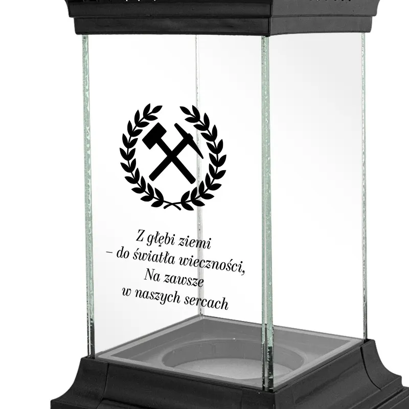 Znicz dla Górnika z Nadrukiem Dedykacji Grafiki Kapliczka na Grób Cmentarz