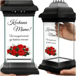 duzy-znicz-na-grob-cmentarz-z-dedykacja-mamy-taty-babci-lampion-32cm-kwiaty
