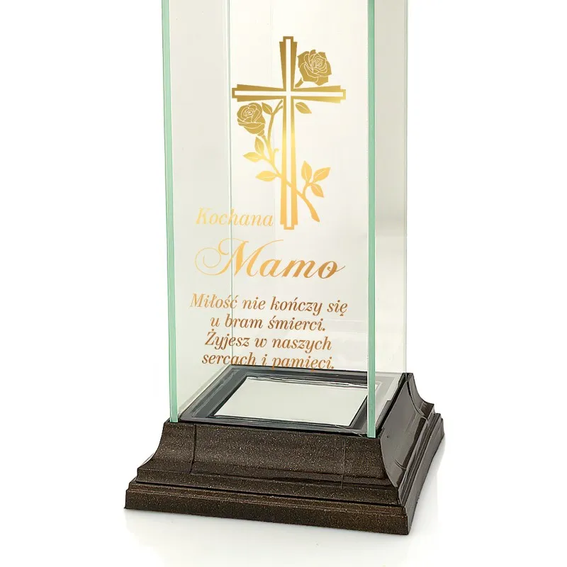 ZNICZ Lampion Kapliczka z Nadrukiem dla MAMY na Grób