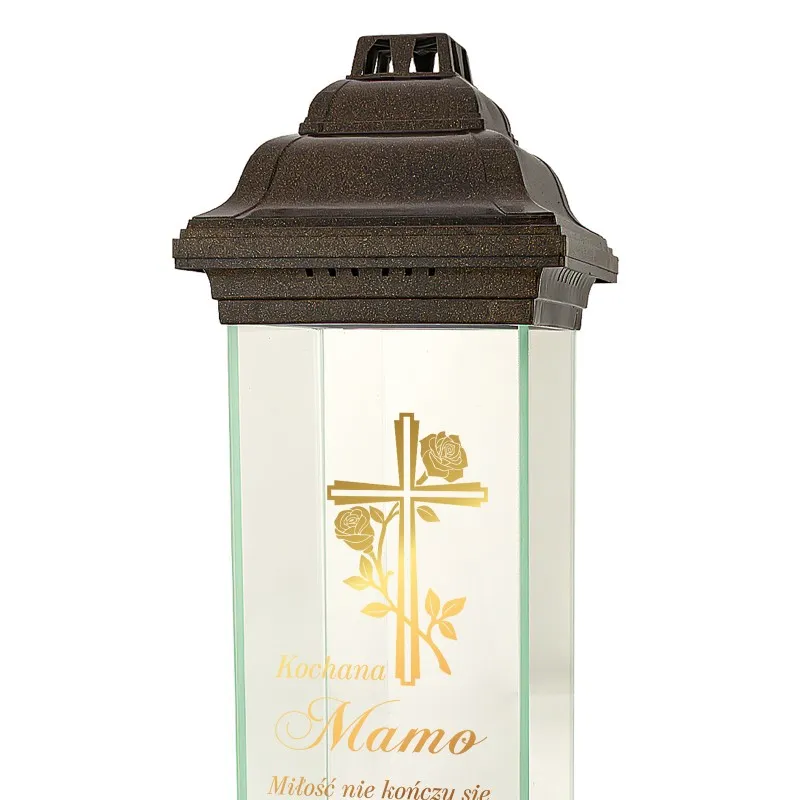 ZNICZ Lampion Kapliczka z Nadrukiem dla MAMY na Grób
