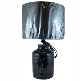 lampa-ceramiczna-czarna-twarz-z-szarym-abazurem-71x475x275-cm