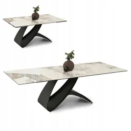 rozkladany-stol-ceramiczny-260-bialy-marmur-pandora-caravel-czarna-podstawa