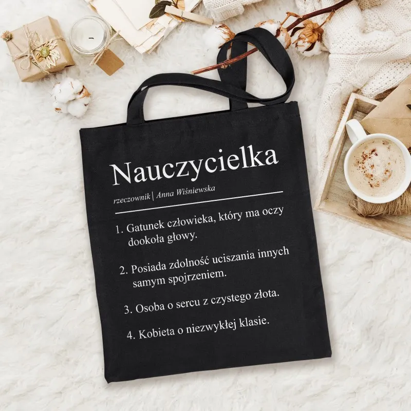 Torba BAWEŁNIANA z NADRUKIEM dla NAUCZYCIELKI