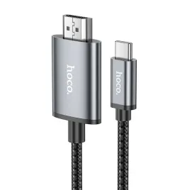 kabel-usb-c-do-hdmi-hoco-4k-30hz-2-m-ua27-stalowy-szary