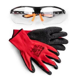okulary-ochronne-gogle-robocze-bezbarwne-antyodpryskowe-rekawice-robocze