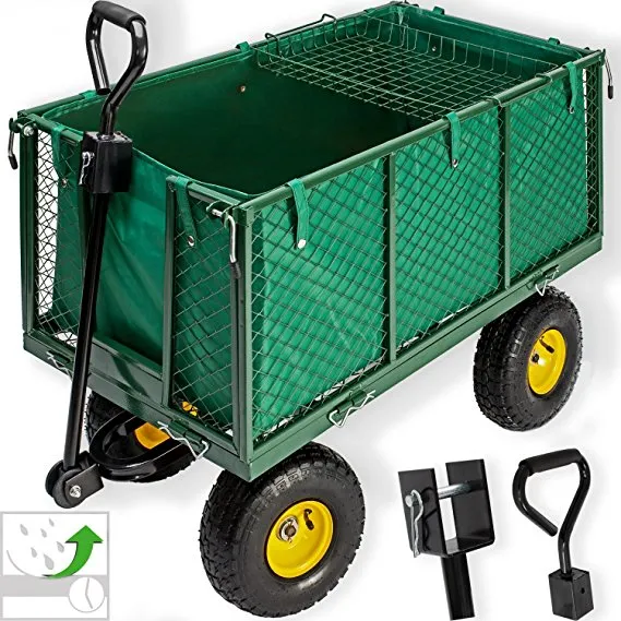 DUŻY WÓZEK OGRODOWY TRANSPORTOWY ROZKŁADANY PRZYCZEPKA 220L 500KG PREMIUM