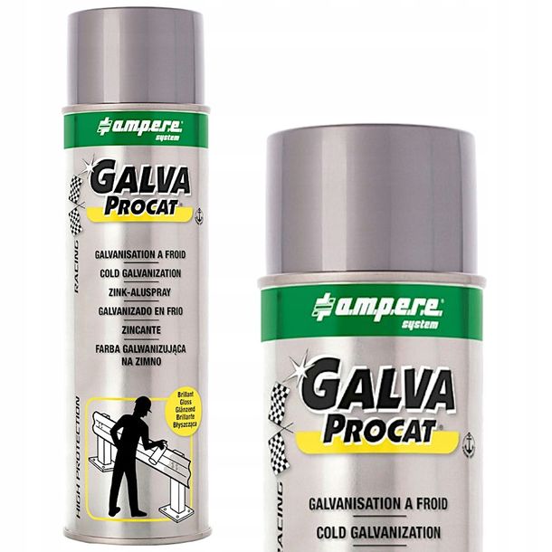 AMPERE Farba galwanizująca Cynk w sprayu 500ml Procat połysk