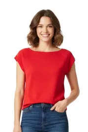 bluzka-damska-s-oliver-z-krotkim-rekawem-dopasowana-czerwona