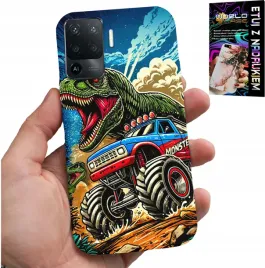 etui-do-oppo-f19-pro-dinozaur-w-monstertrucku-wzory-dla-dzieci