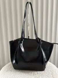 ines-delaure-torebka-shopper-na-ramie-czarna
