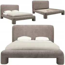 lozko-tapicerowane-ze-stelazem-zaokraglone-brazowa-tkanina-160x200-cm