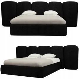 lozko-tapicerowane-ze-stelazem-zaokraglone-czarna-tkanina-160x200-cm