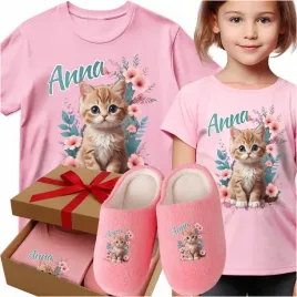zestaw-koszulka-pantofle-imie-slodkie-koty-kotki-cat-prezent-urodziny