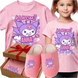 zestaw-koszulka-pantofle-imie-kuromi-onegai-my-melody-prezent-urodziny