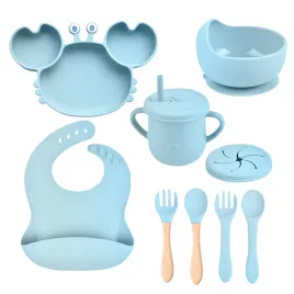 zestaw-naczyn-dla-dzieci-ze-sliniakiem-krab-tab-set1-green