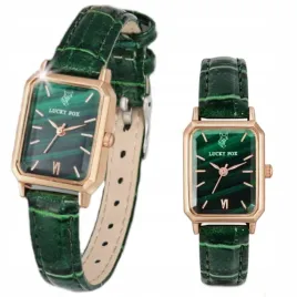 damski-zegarek-skorzany-pasek-zielony-kwarcowy-modny-elegancki-luckyfox