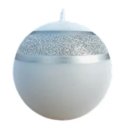 swieca-brokatti-kula-8-cm-metalik-polmat-biala
