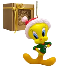 bombka-swiateczna-3d-z-zywicy-tweety-w-czapce-swiatecznej-9-cm