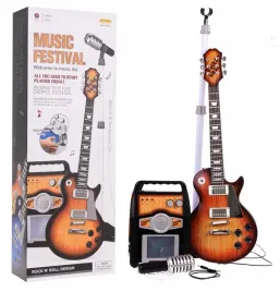 gitara-elektryczna-z-mikrofonem-i-wzmacniaczem-dla-dzieci-hk-9178d2-brazowa