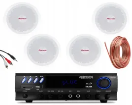 4x-glosniki-sufitowe-pioneer-wzmacniacz-amplituner-bluetooth-usb-radio-aux
