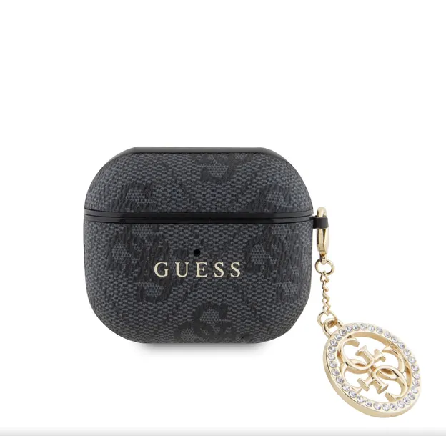 guess-4g-script-pc-pu-charm-case-for-airpods-3-czarne