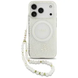 etui-guess-iml-flowers-electro-pearl-strap-magsafe-do-iphone-17-pro-bialy
