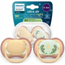 smoczek-uspokajajacy-philips-avent-ultra-air-nature-day-0-6m-2szt