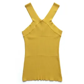 top-damski-liu-jo-maglia-chiusa-dopasowana-zolta