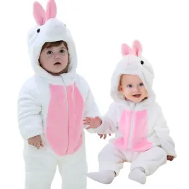 pizama-onesie-przebranie-spiochy-bialy-kroliczek-niemowle-120-95-105-cm