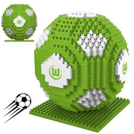 zielona-biala-ozdobna-skladana-licencjonowana-pilka-3d-z-klockow-wolfsburg