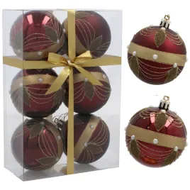 bombki-choinkowe-burgundowe-wstega-z-liscmi-7cm-kpl-6-szt