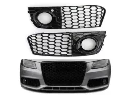 audi-a4-b8-07-11-kratki-zderzaka-plaster-miodu-rs-look-czarny-polysk