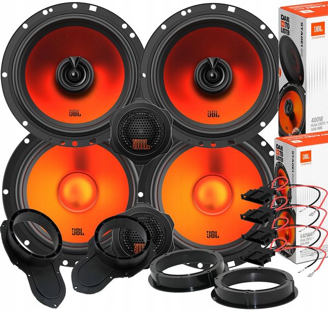 JBL MOCNE GŁOŚNIKI VW PASSAT B6 B7 CC ALLTRACK PRZÓD+TYŁ + SYKI TWEETRY