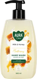 mydlo-w-plynie-z-dozownikiem-bispol-aura-care-500ml-mleko-i-miod