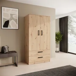 dwudrzwiowa-szafa-z-szufladami-trend-90-cm-kolor-dab-artisan-polki-drazek