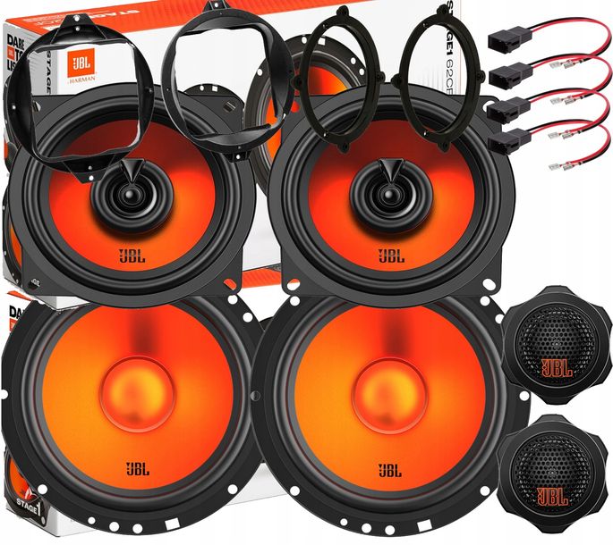 JBL STAGE MOCNE GŁOŚNIKI AUDI A3 8L DO DRZWI PRZÓD+TYŁ + SYKI TWEETERY