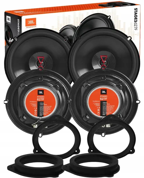 JBL STAGE 3 627 GŁOŚNIKI AUDI A4 B6 B7 SEAT EXEO PRZÓD+TYŁ DYSTANSE