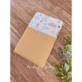 koc-kocyk-wafelek-bawelniany-100x75-musztarda-jezyki-bezowe