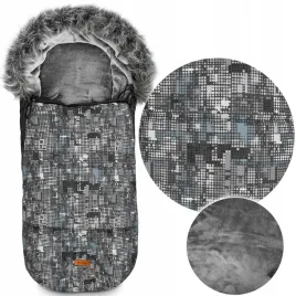 sensillo-spiworek-do-wozka-olaf-grafitowy-kropki-100x45-cm