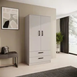 dwudrzwiowa-szafa-z-szufladami-trend-90-cm-polki-drazek-kolor-kaszmir