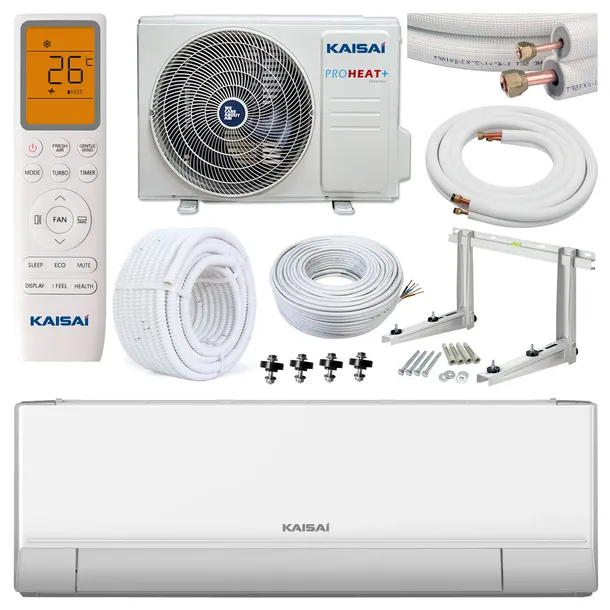 Klimatyzator KAISAI PRO HEAT + biały 3,5kW wifi pilot zestaw do montażu 5mb