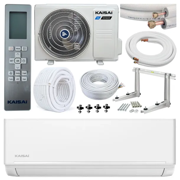 Klimatyzator ścienny KAISAI ICE WHITE 3,5/3,8 kW WiFi, grzałka + zestaw