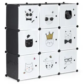 szafka-modulowa-dziecieca-9-polek-bajkowy-nadruk-110x110x37cm