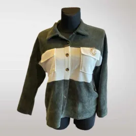 damska-koszula-sztruksowa-dwukolorowa-z-broszka-khaki