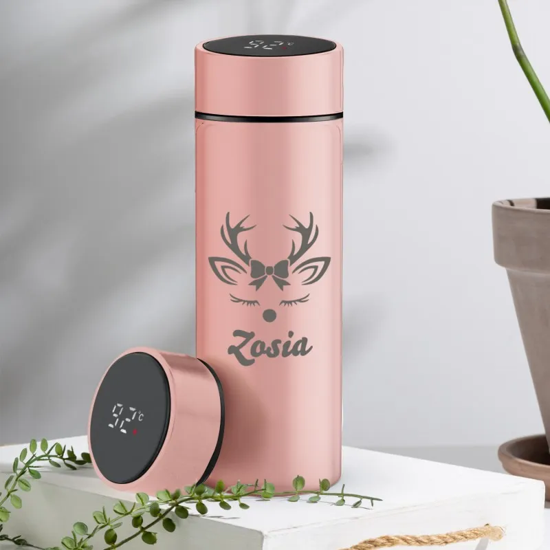 KUBEK termiczny z TERMOMETREM i GRAWEREM na ŚWIĘTA dla NIEJ