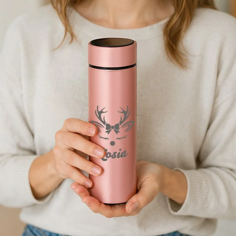 KUBEK termiczny z TERMOMETREM i GRAWEREM na ŚWIĘTA dla NIEJ