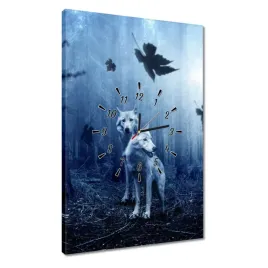 zegary-40x60-dwa-wilki-w-niebieskim-lesie